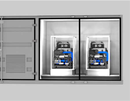 500 m3/h Generatore di idrogeno in contenitori da 1 MW Elettrolizzatore idrico per centrali elettriche a celle a combustibile
